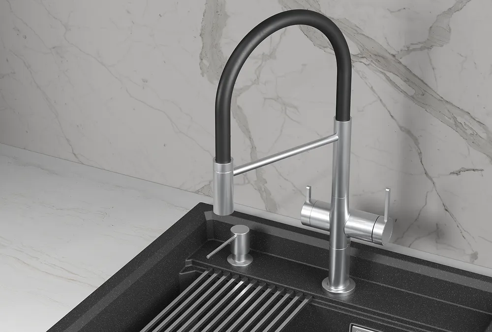 KS-8277, НЕРЖ, СМЕСИТЕЛЬ КУХОННЫЙ KITCHEN SPACE