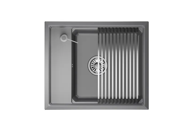 KS-6004, АЛЮМИНИУМ, кухонная мойка, кварц